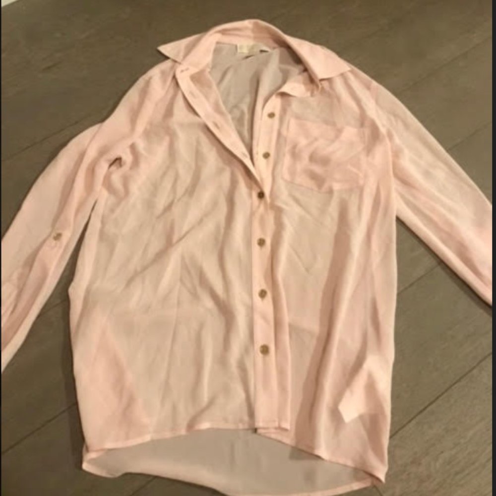 Michael Kors sheer pink top